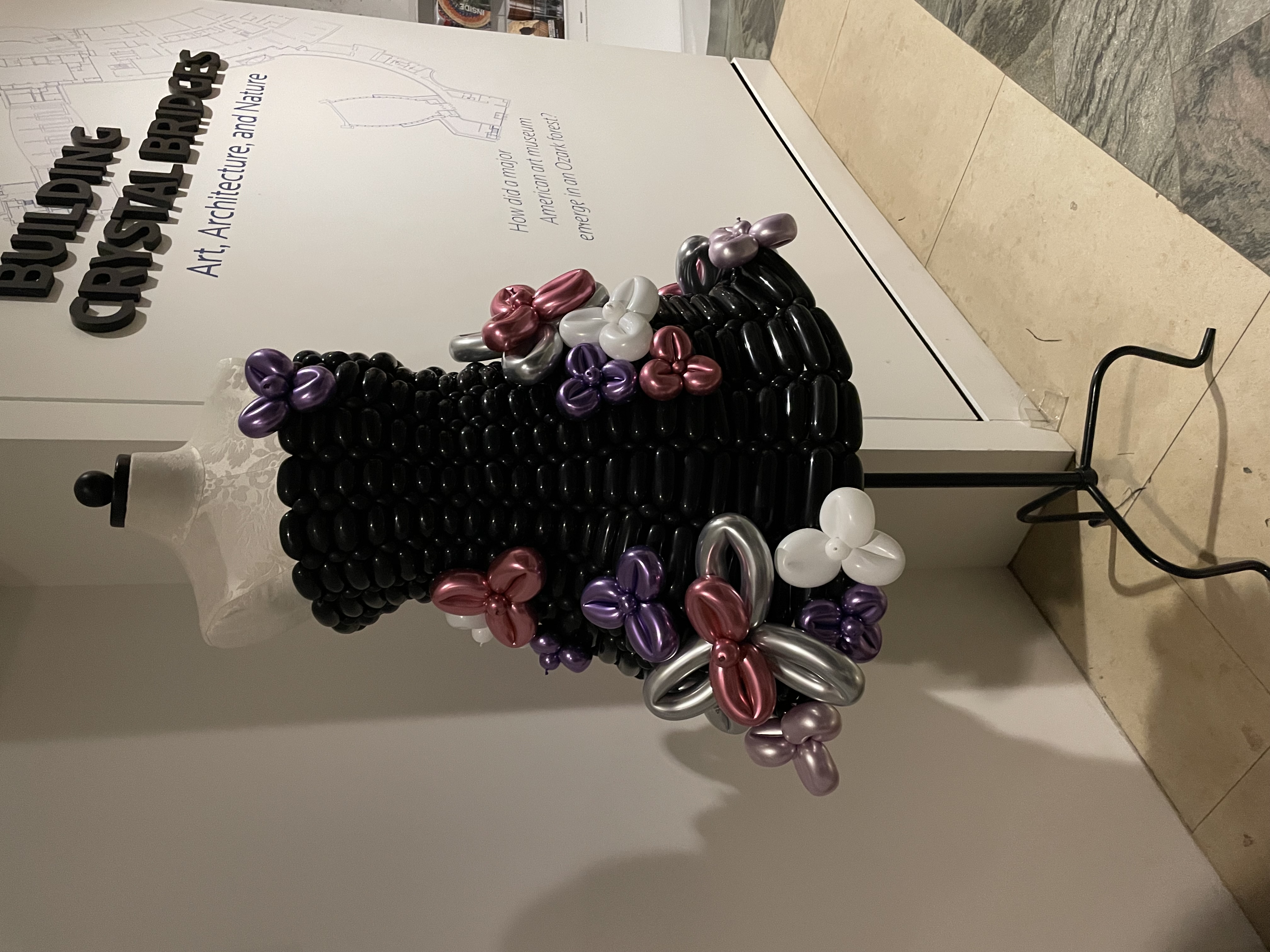 Creative balloon dress on mannequin